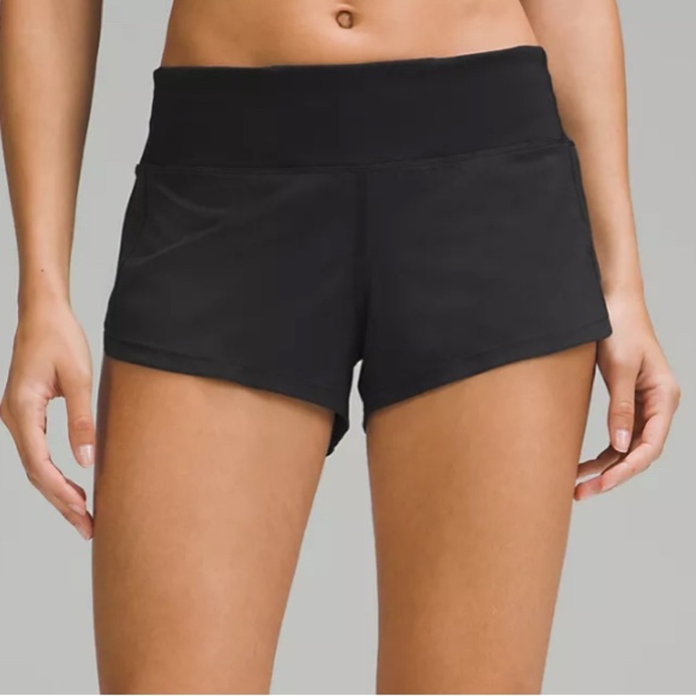 Lululemon Speed Up Shorts 2.5” Black Mesh Reflective Size 2